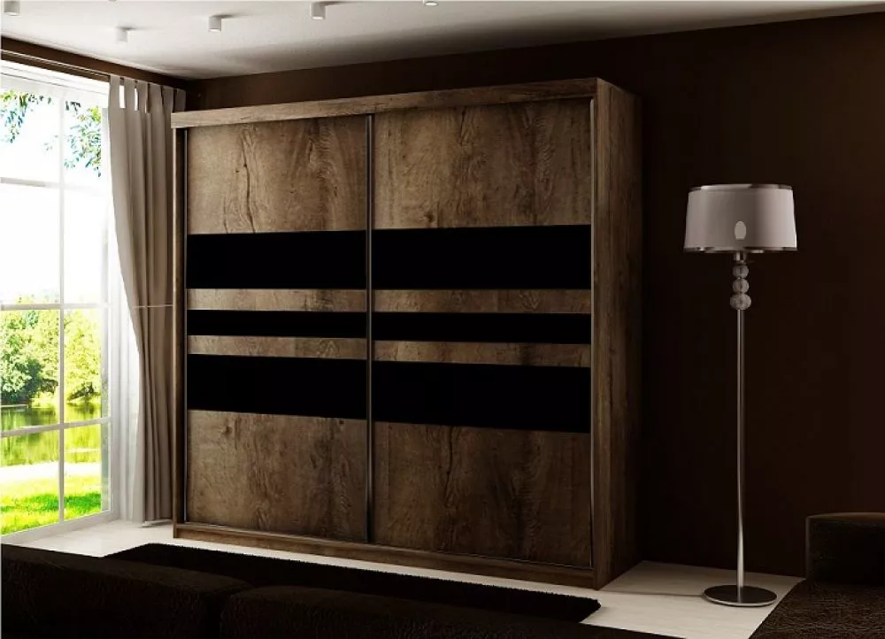 Skapis Top 17 ar LED · Tumšais osis · 200 × 62 × 200 cm