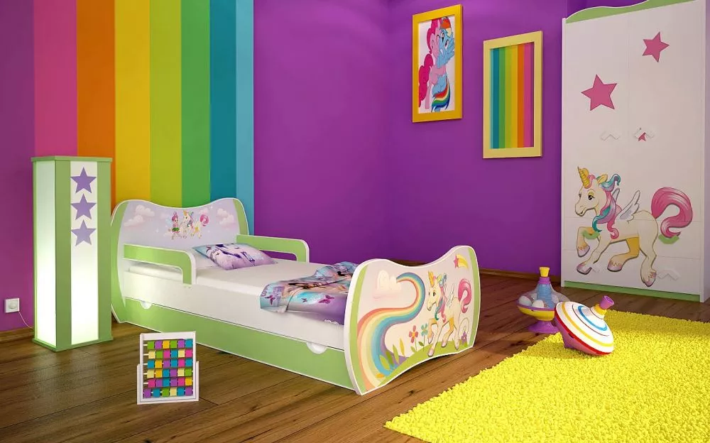 Bērnu gulta Dream L06 180x90 DM15 ar stelāžu Guļamvietas platums: 90 cm, Guļamvietas garums: 180 cm, · 114 × 184 × 71 cm