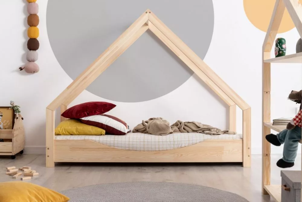 Bērnu gulta Loca E ar stelāžu Guļamvietas platums: 90 cm, Guļamvietas garums: 180 cm, · Priede · 99 × 193 × 144 cm