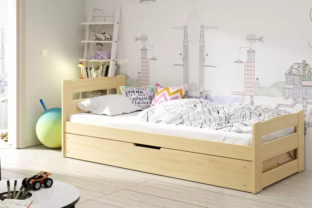 Gulta Erni Basic ar stelāžu Guļamvietas platums: 90 cm, Guļamvietas garums: 200 cm, · Priede · 100 × 204 × 60 cm
