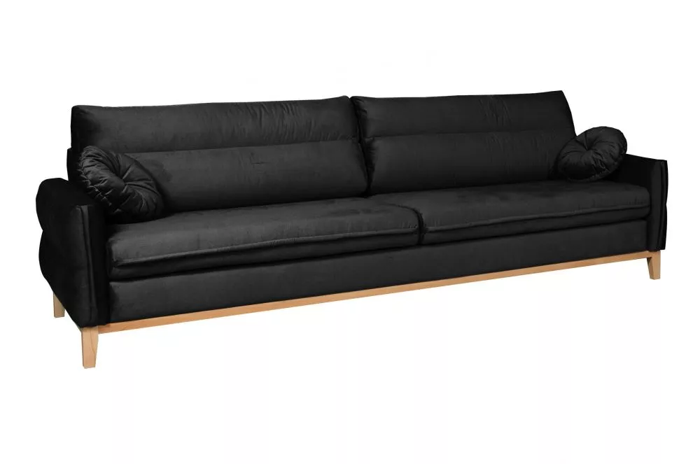 Dīvāns Bellano 3 Standard · Melns · 94 × 268 × 95 cm