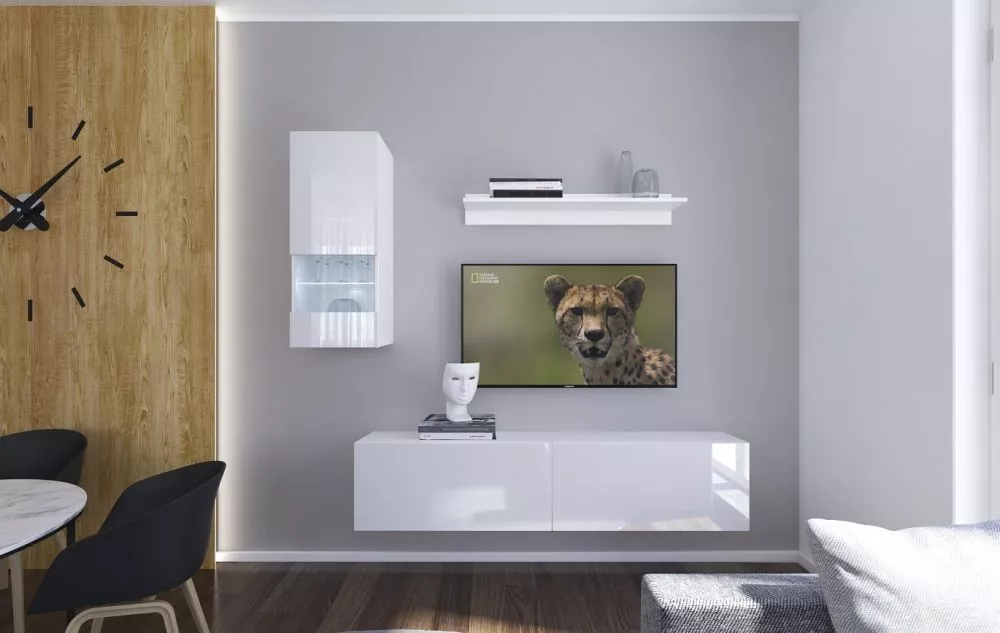 Sekcija Next 272 ar LED · Balts · 193 × 35 × 188 cm