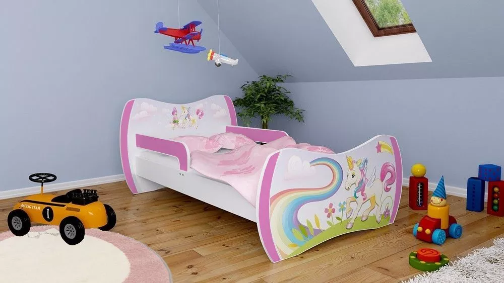 Bērnu gulta Dream L05 180x90 DM16 ar stelāžu Guļamvietas platums: 90 cm, Guļamvietas garums: 180 cm, · 114 × 184 × 71 cm
