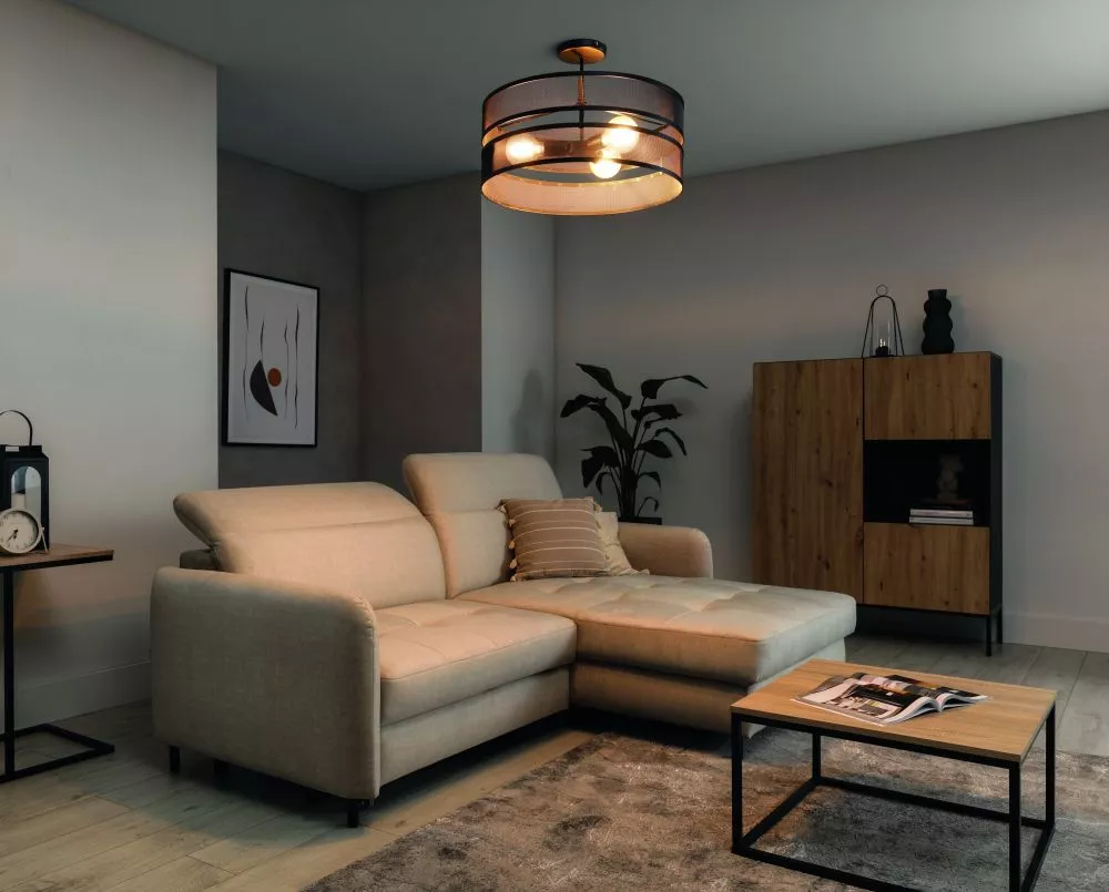 Lampa Orabela 3A veids: griestu, · Melns · 55 × 55 × 32 cm