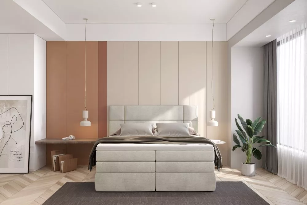 Gulta Palace Boxspring Guļamvietas platums: 180 cm, Guļamvietas garums: 200 cm, · 209 × 214 × 131 cm