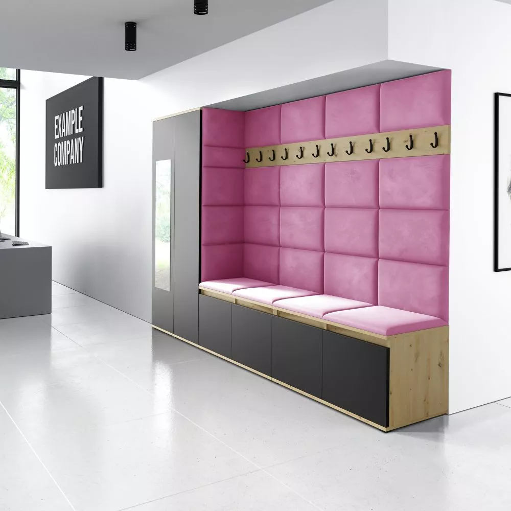 Apavu plaukts Emi 9 Trinity Korpusa krāsa: ozols artisan + melns, · 290 × 185 × 40 cm