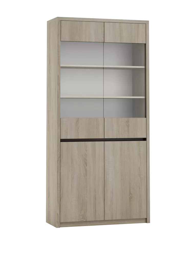 Grāmatu skapis Kate KT-W3 Korpusa krāsa: ozols sonoma, Elementu krāsa: šokolādes sonoma, · 95 × 38 × 200 cm
