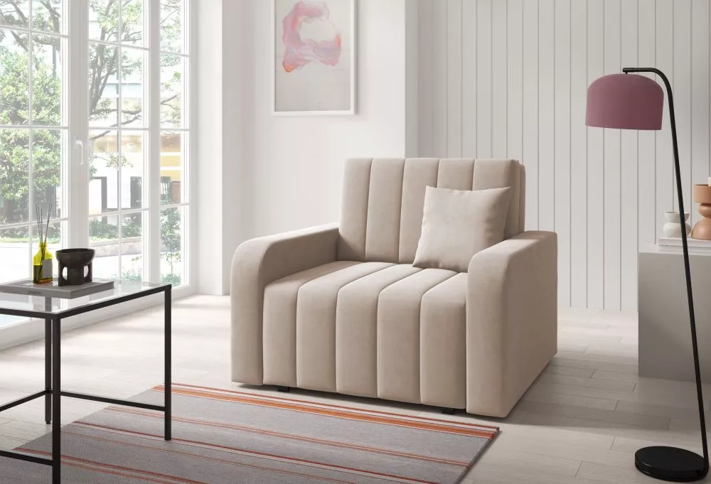 Mīksts krēsls Marko 1 standard Sēdvietas dziļums: 60 cm, · Krēms · 105 × 97 × 85 cm