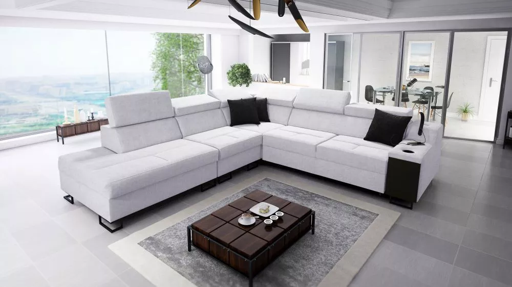 Dīvāns Alicante 9 Standard · Gaiši pelēks · 287 × 300 × 81 cm
