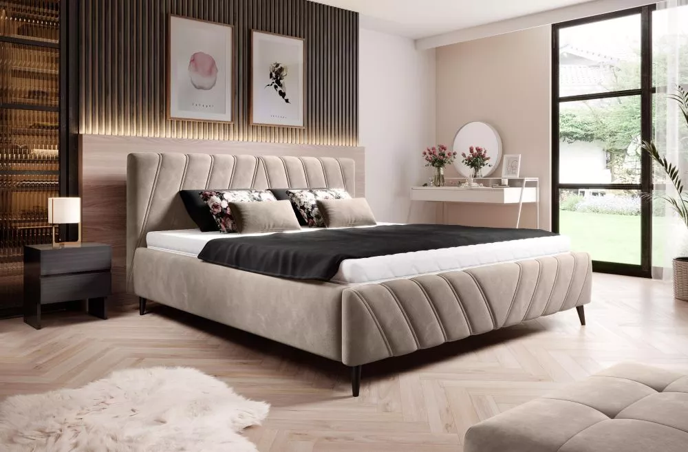 Gulta Calypso Standard ar stelāžu Guļamvietas platums: 160 cm, Guļamvietas garums: 200 cm, stelāžas tips: koka, · Gaiši 