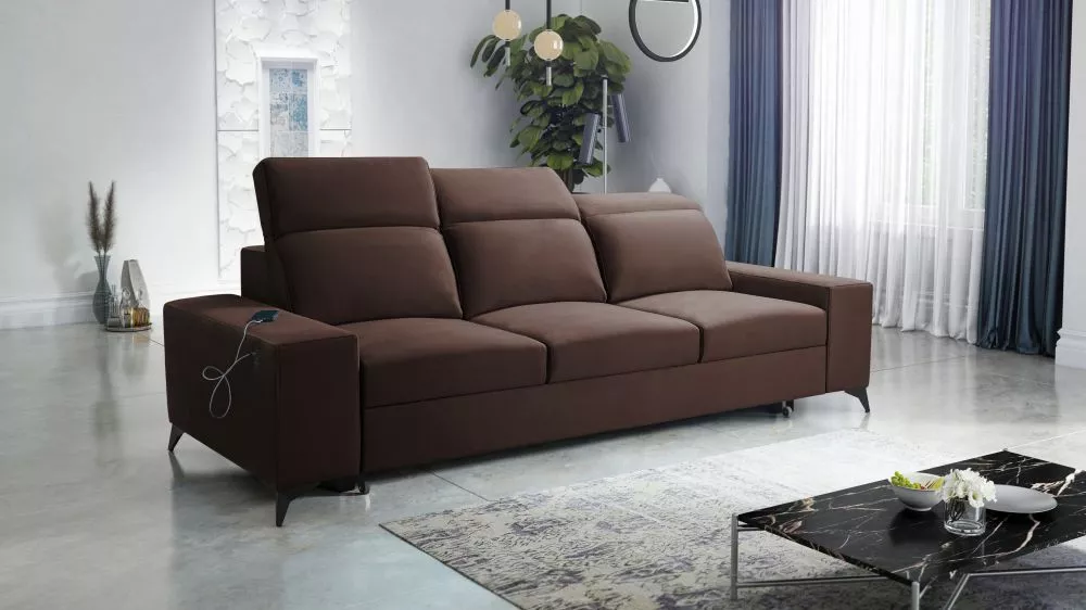 Dīvāns Bartone 3S Standard · Brūns · 14 × 258 × 87 cm