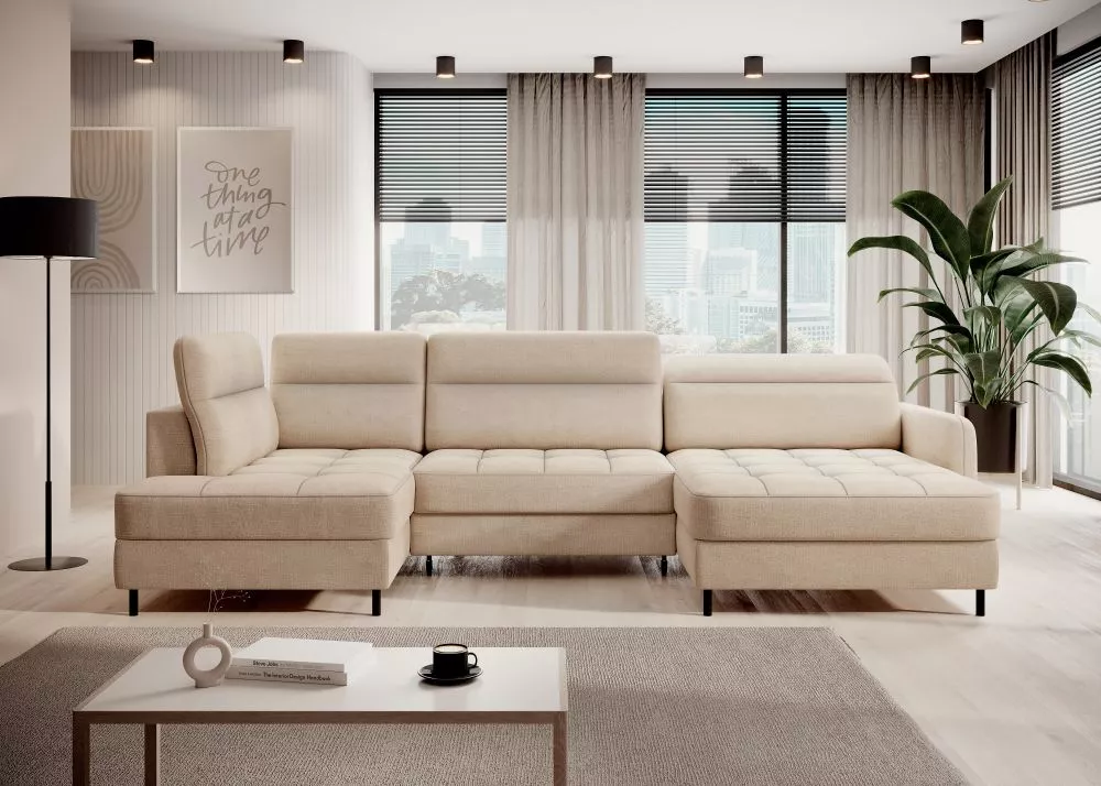 Dīvāns Berrto Premium standard · Gaiši bēšs · 165 × 306 × 91 cm
