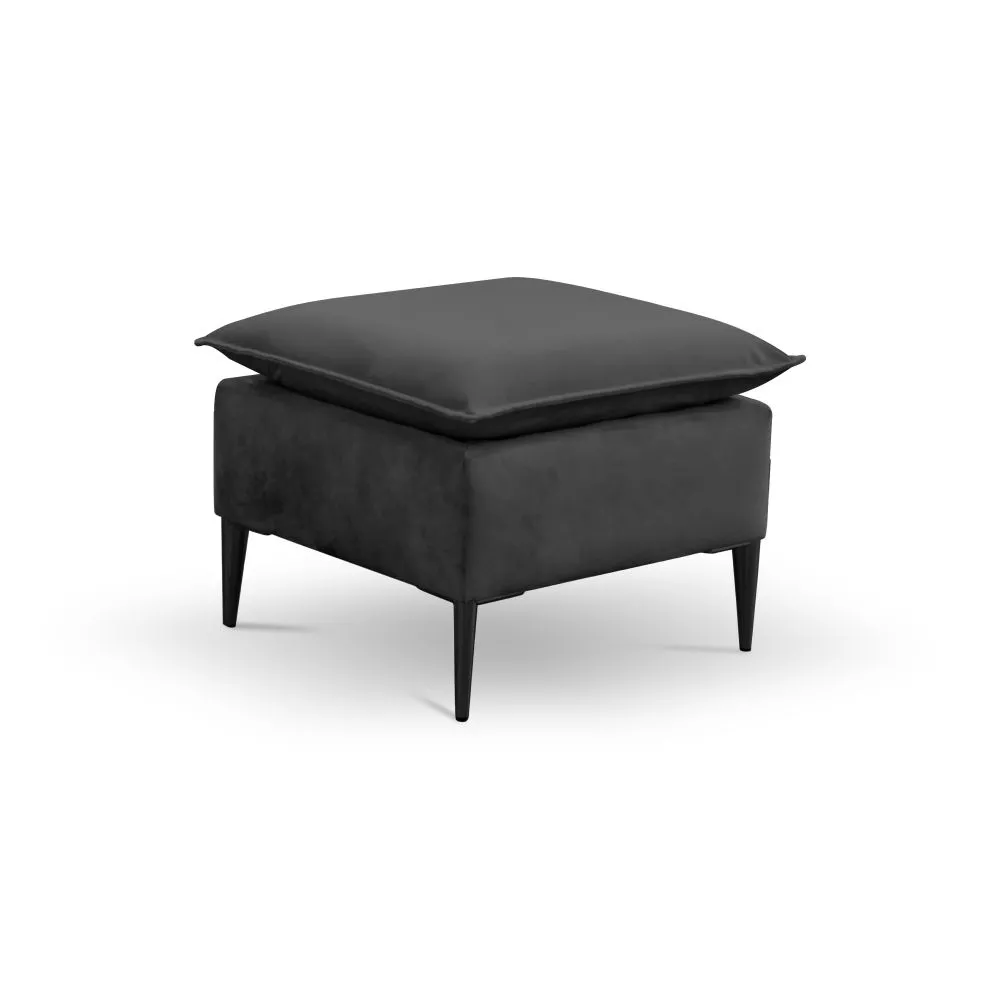 Pufs Bregi P Black Standard Auduma numurs: Tiffany 19, · Grafīts · 50 × 45 × 50 cm