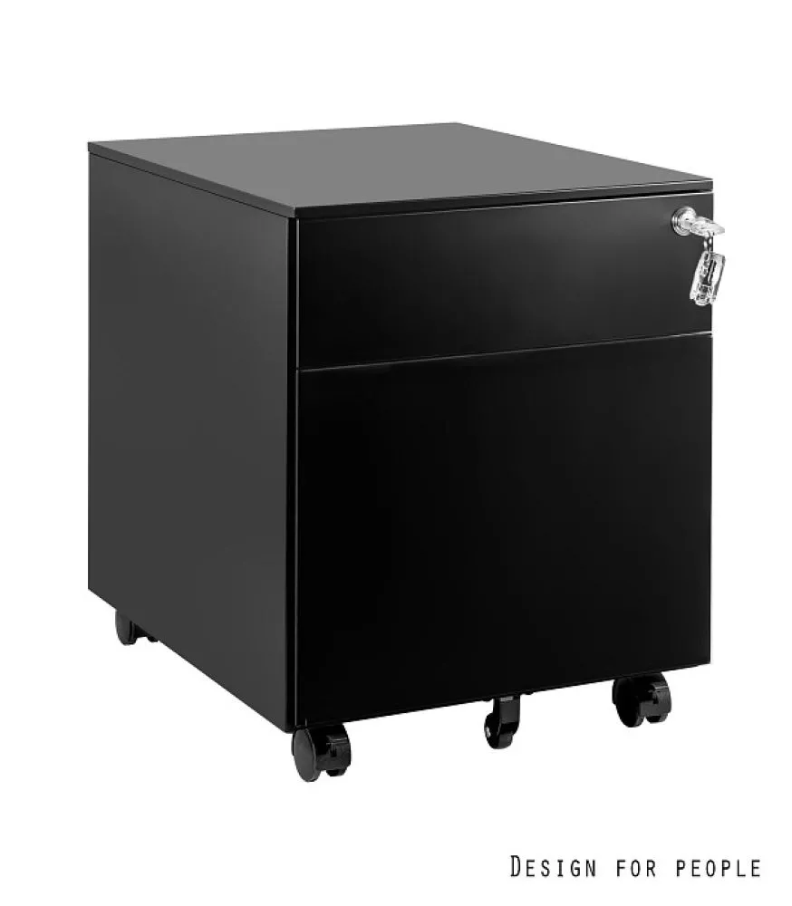 Kumode Kontener XD-041-2 · Melns · 50 × 39 × 50 cm