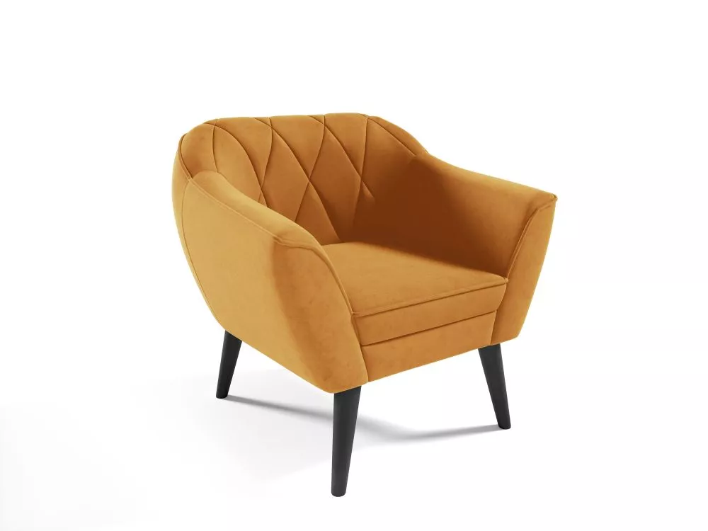 Mīksts krēsls Amelia typ 198 Standard Sēdvietas dziļums: 52 cm, · Dzeltens · 80 × 71 × 75 cm