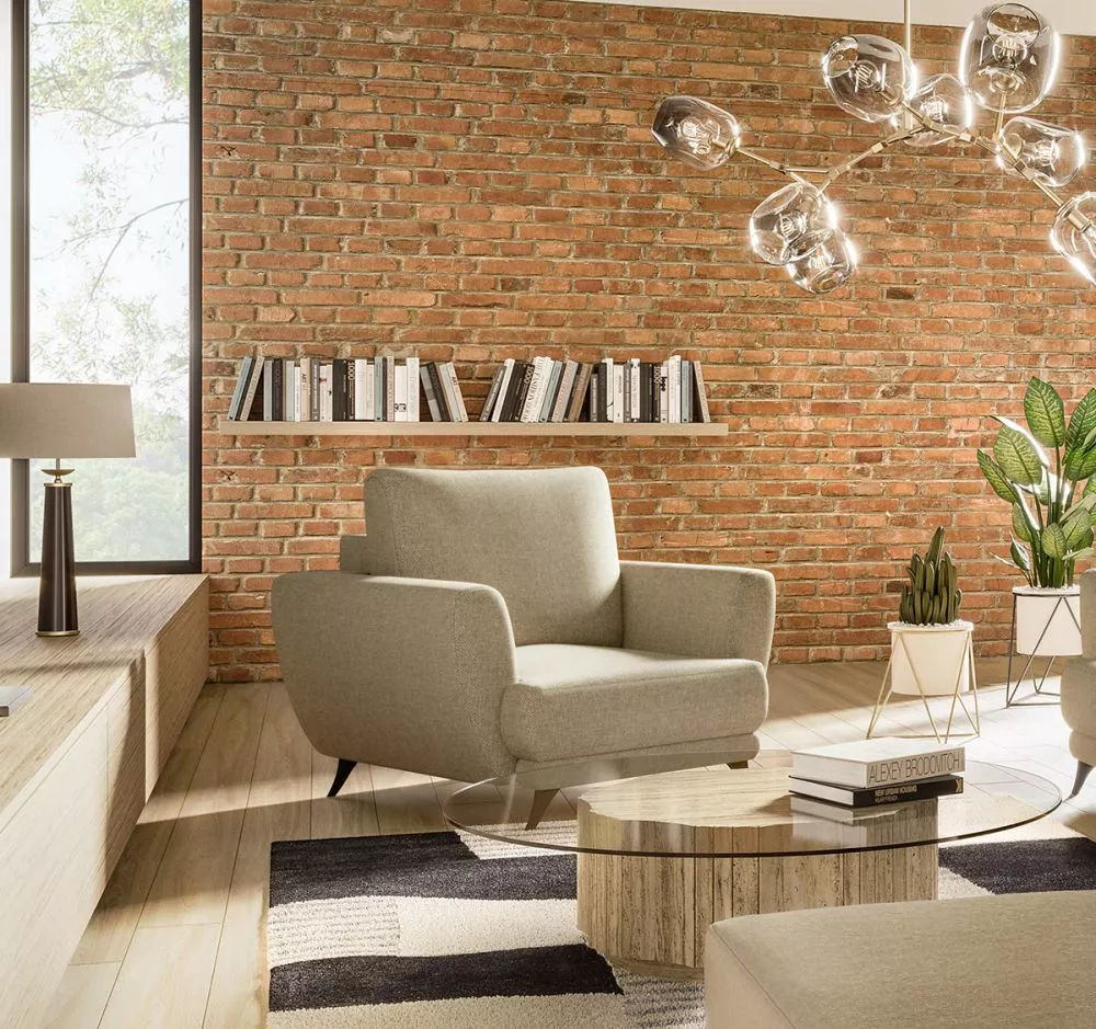 Mīksts krēsls Megis 1S Premium standard Sēdvietas dziļums: 60 cm, · Brūns · 102 × 94 × 87 cm
