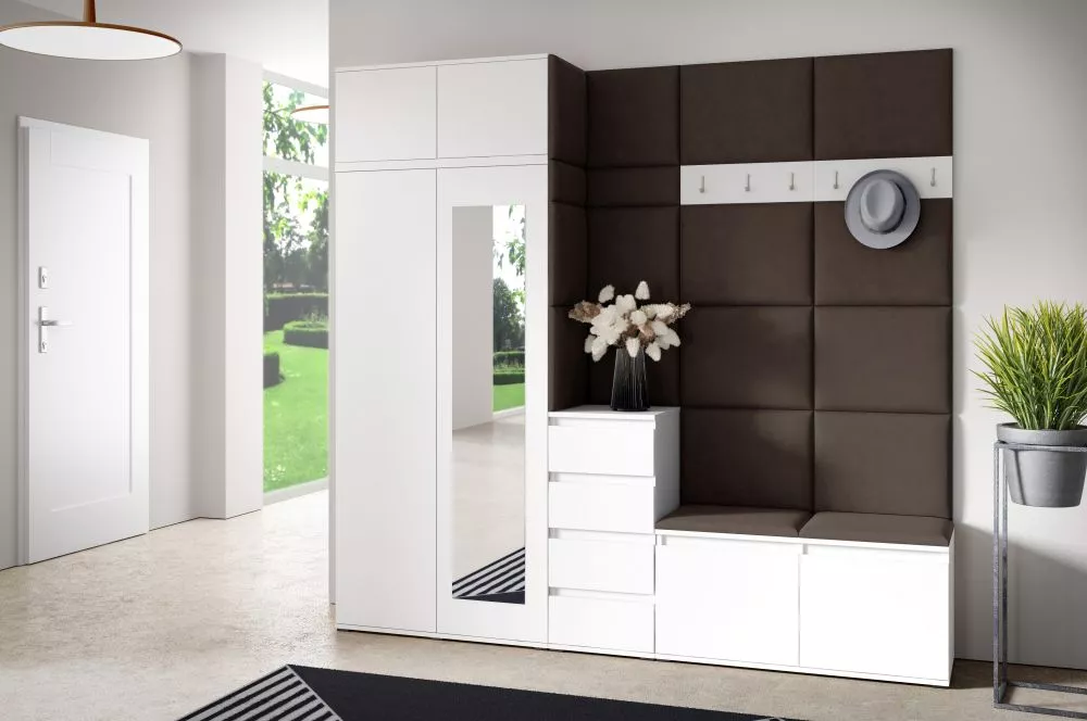 Apavu plaukts Emi 33 Trinity Korpusa krāsa: balts, · 220 × 225 × 40 cm
