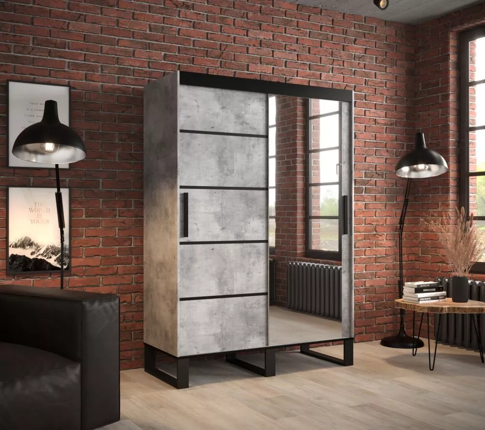 Skapis Loft V2 · Betons · 150 × 62 × 212 cm