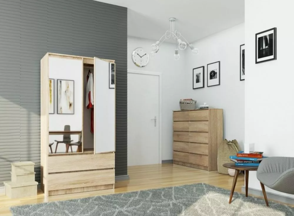 Skapis S902D2SZ Mirror · 90 × 51 × 180 cm