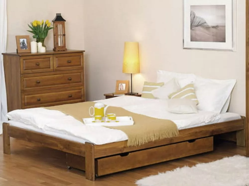 Gulta Ada ar stelāžu Guļamvietas platums: 160 cm, Guļamvietas garums: 200 cm, · Eiropas ozols · 168 × 207 × 50 cm