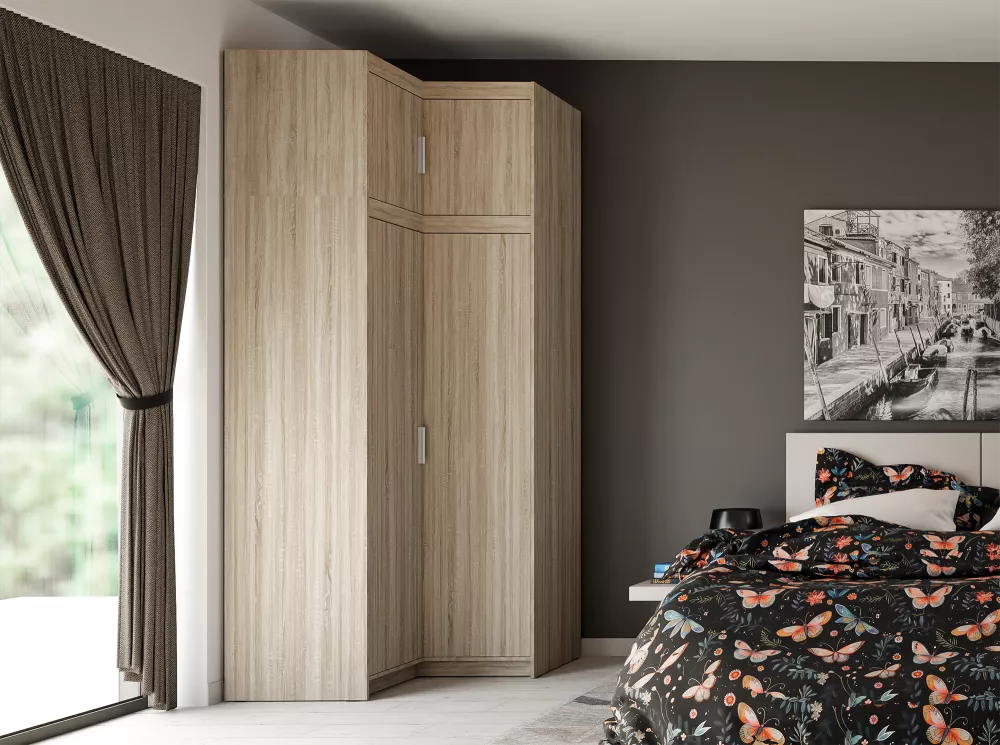 Skapis Elena 2D N Premium · Sonoma · 97.8 × 97.8 × 245.5 cm