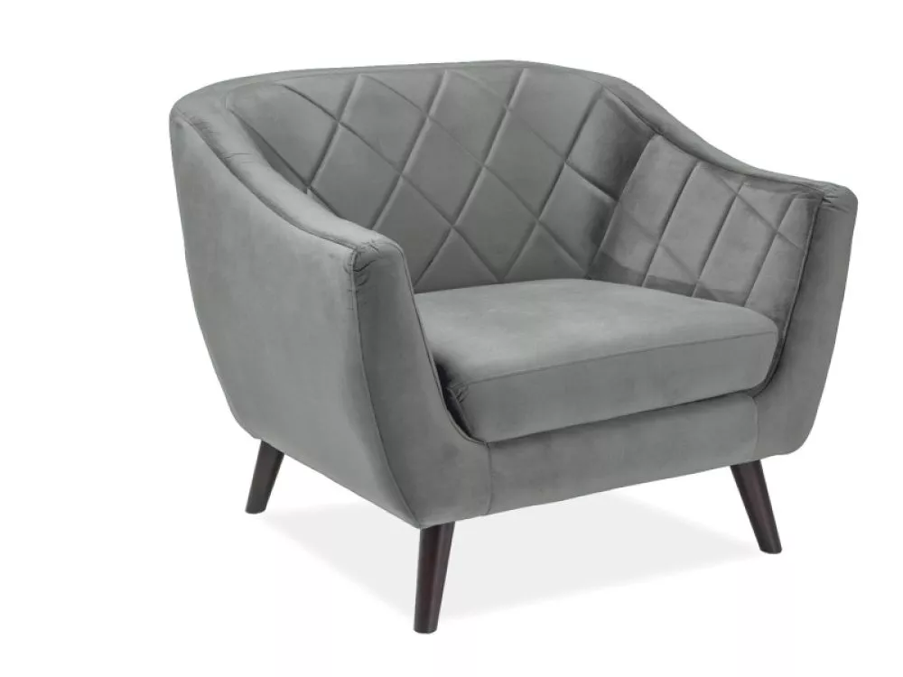 Krēsls Molly 1S Velvet · Pelēks · 83 × 105 × 85 cm