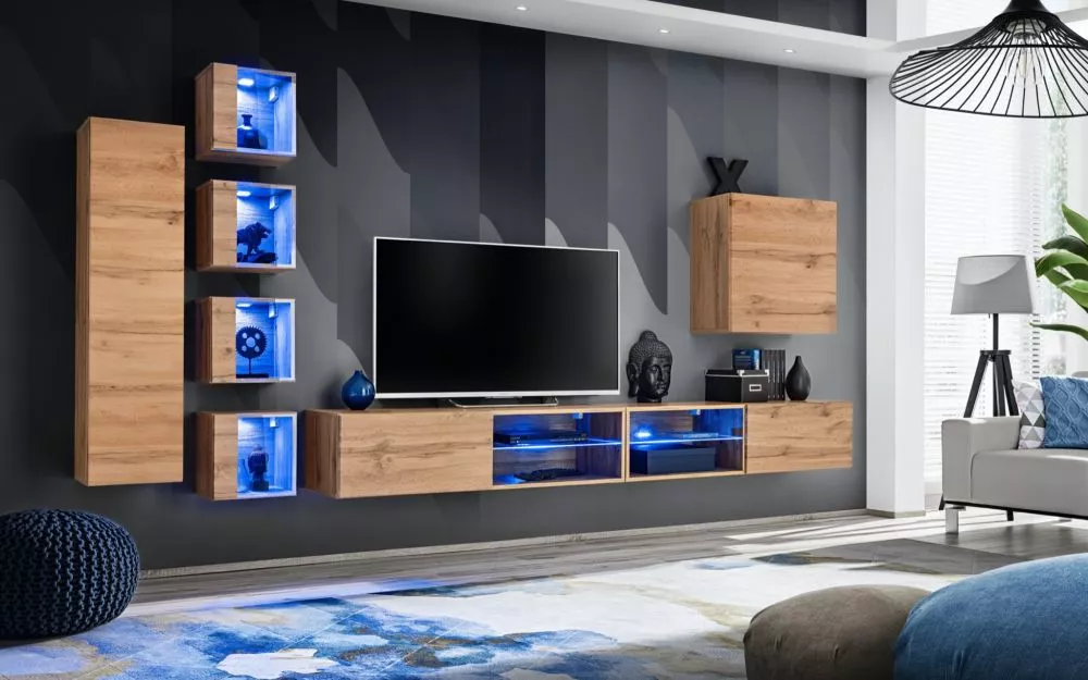 Sekcija Switch 26 · Ozols votāns · 330 × 40 × 200 cm