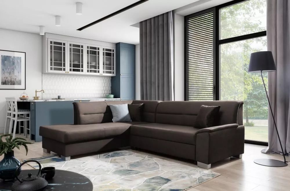 Dīvāns Bergen Premium standard · Tumši brūns · 208 × 250 × 87 cm
