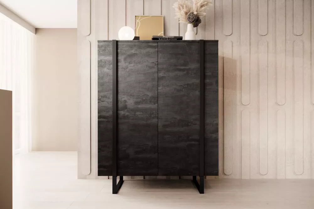 Kumode Verica K120 2D Black · Melns · 120 × 45 × 152 cm