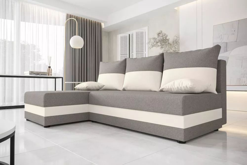 Dīvāns Hewlet Classic standard · Pelēks + krēma · 140 × 204 × 80 cm
