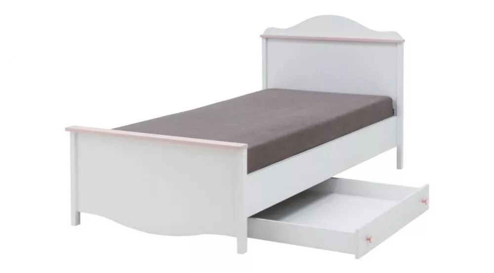 Gulta Mia MI-08 ar stelāžu Guļamvietas platums: 90 cm, Korpusa krāsa: balts, Guļamvietas garums: 200 cm, stelāžas tips: 