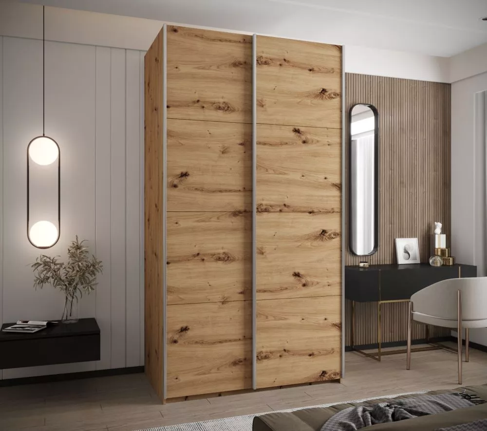 Skapis Lux 1 · Ozols artisan · 130 × 61 × 245.5 cm