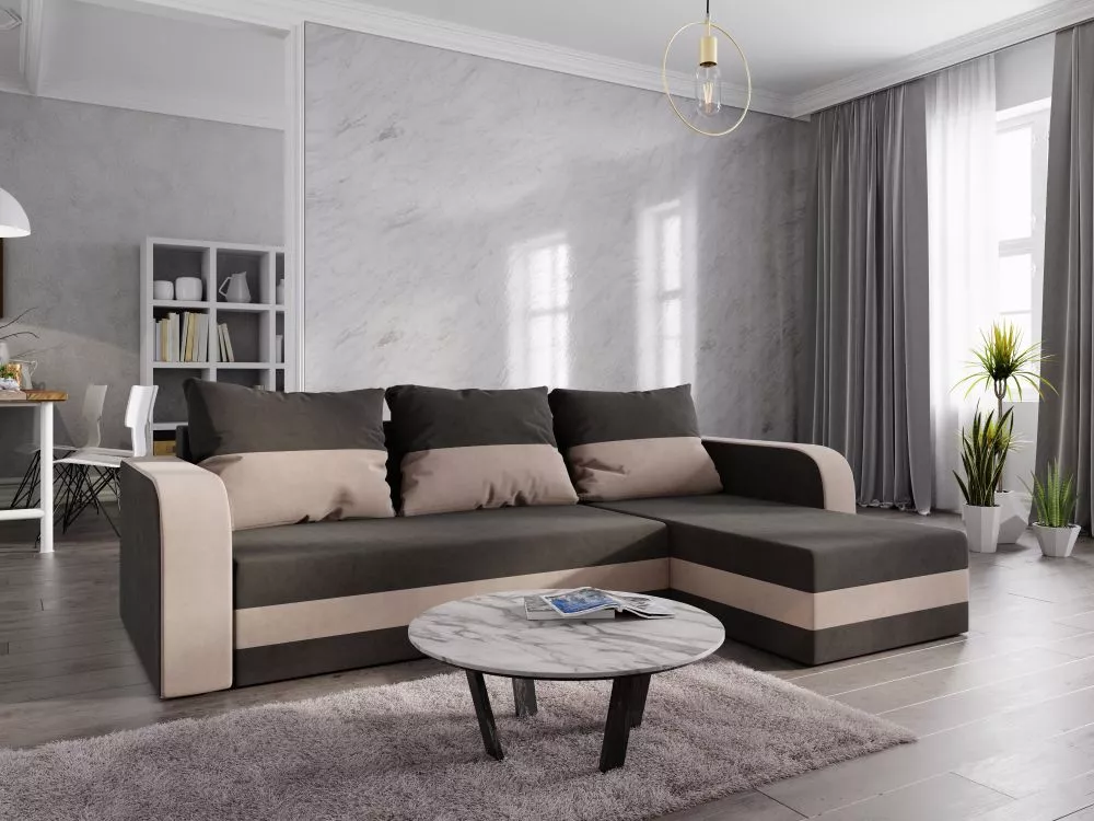 Dīvāns Hewlet Bis standard · Brūns + kapučīno · 139 × 240 × 80 cm