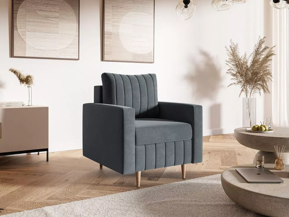 Mīksts krēsls Comfort 1S Standard Sēdvietas dziļums: 47 cm, · Tumši pelēks · 80 × 90 × 94 cm
