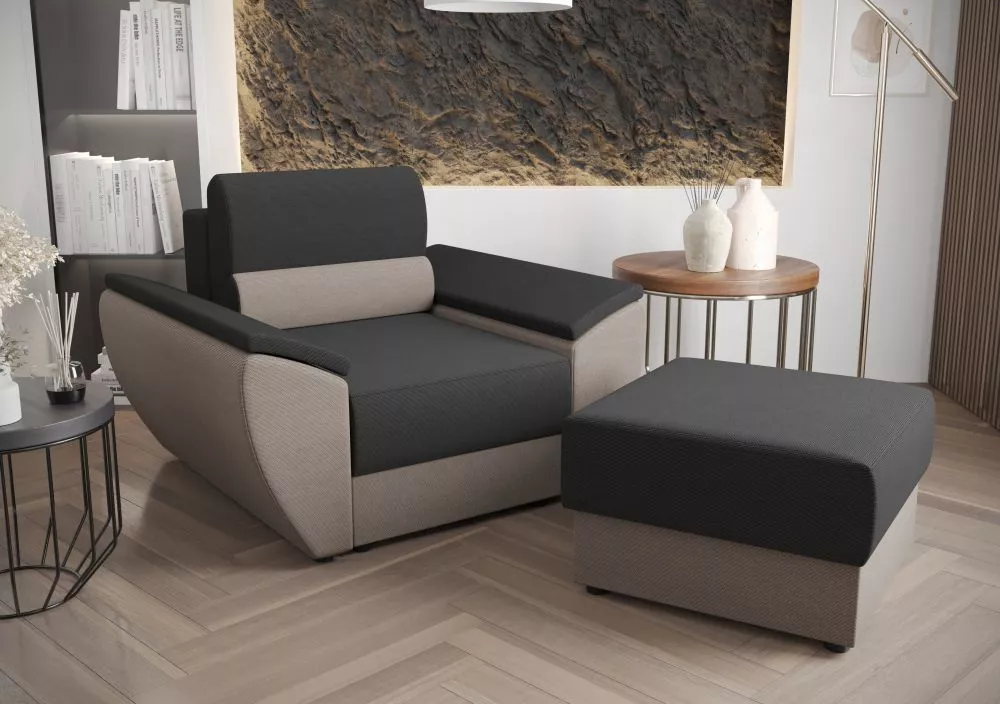 Komplekts Rebi 1S+P Standard · Tumši pelēks + pelēks · 80 × 120 × 78 cm