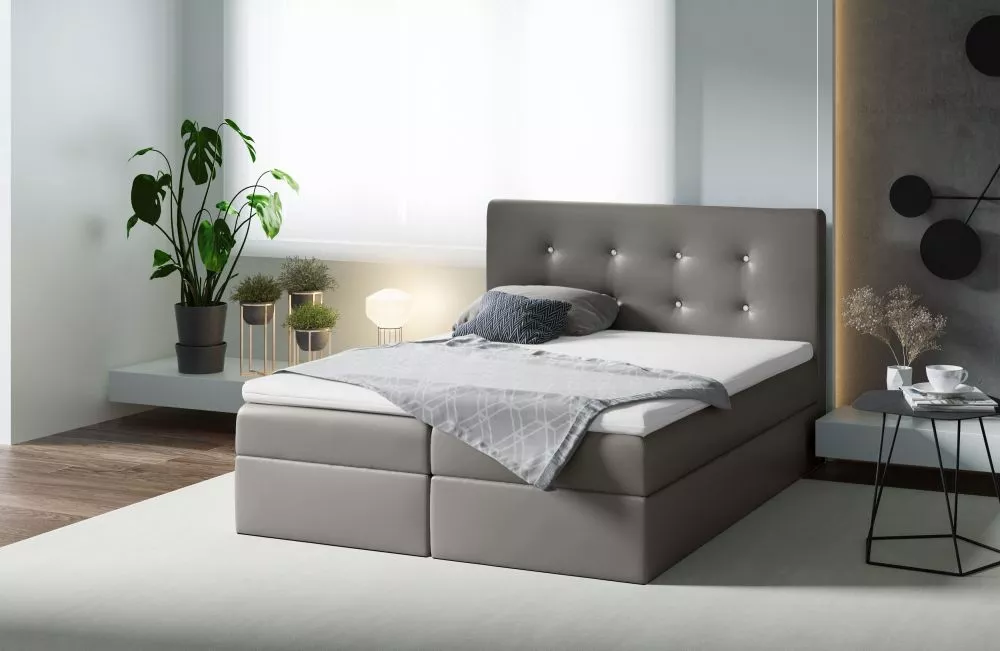 Gulta Mezi Boxspring Premium Standard Guļamvietas platums: 200 cm, Guļamvietas garums: 200 cm, · Tumši pelēks · 200 × 21