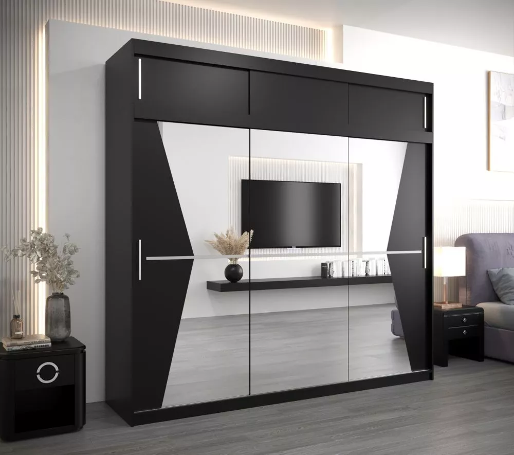 Skapis Maroko Premium · Melns · 250 × 62 × 240 cm