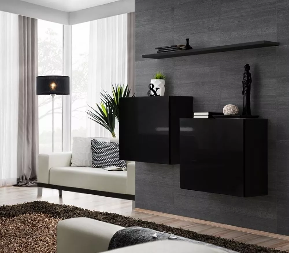 Plaukts Switch SB 1 · Melna · 130 × 110 × 30 cm