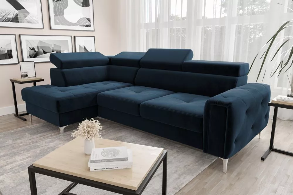 Dīvāns Orion Premium standard · Tumši zils · 165 × 255 × 78 cm