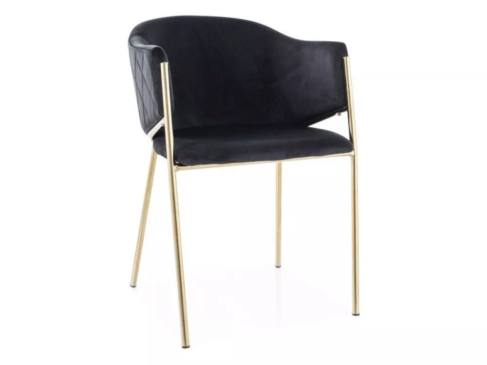 Krēsls Bono Gold Velvet · Melna · 77 × 55 × 44 cm