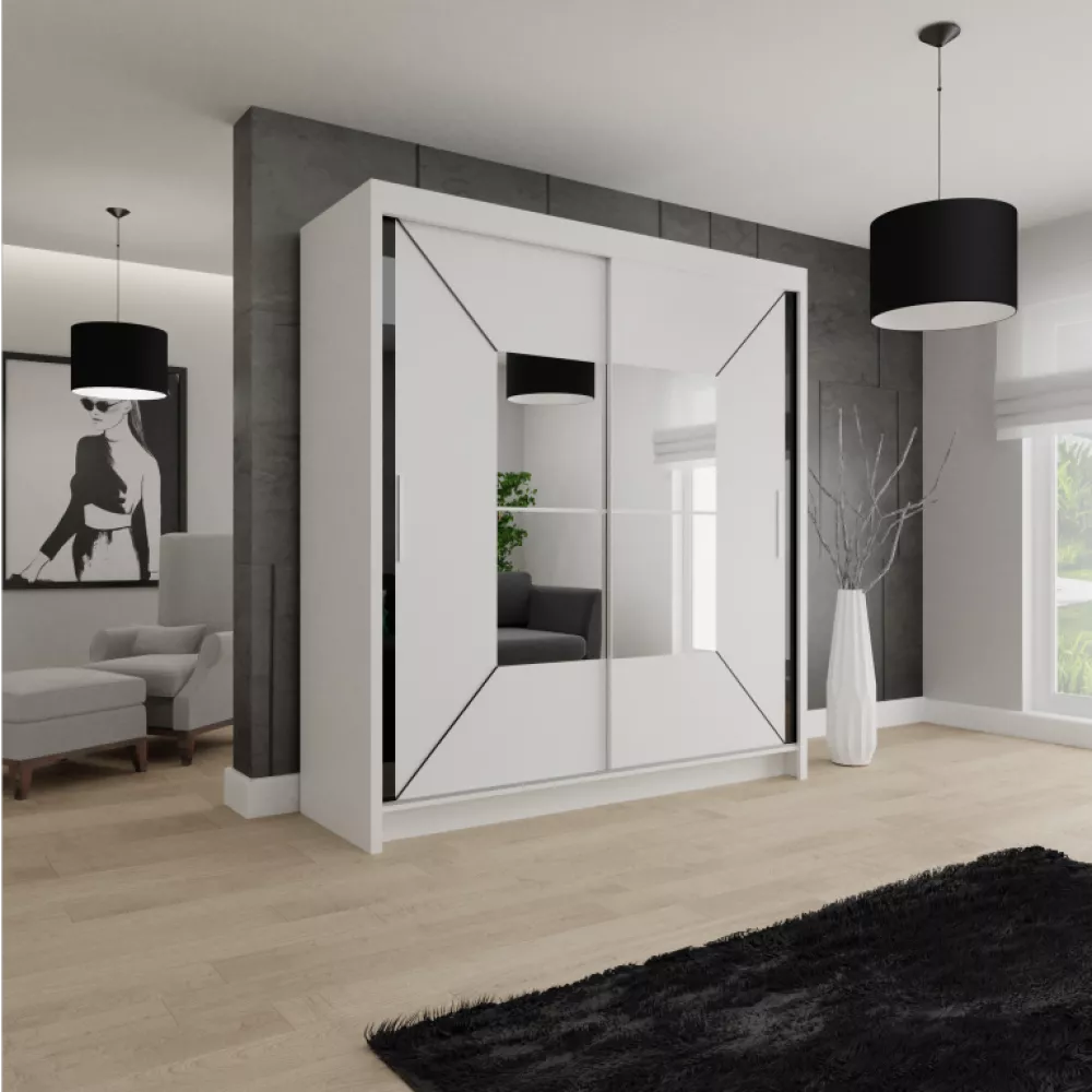 Skapis Nicole · Balts · 120 × 62 × 216 cm
