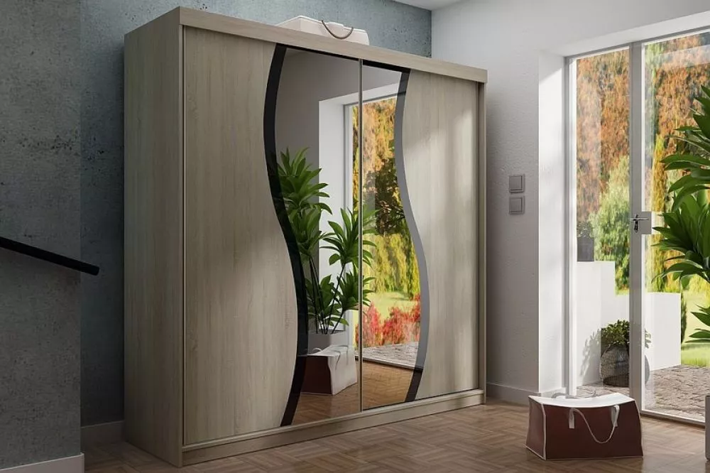 Skapis Top 9 ar LED · Ozols sonoma · 200 × 62 × 200 cm