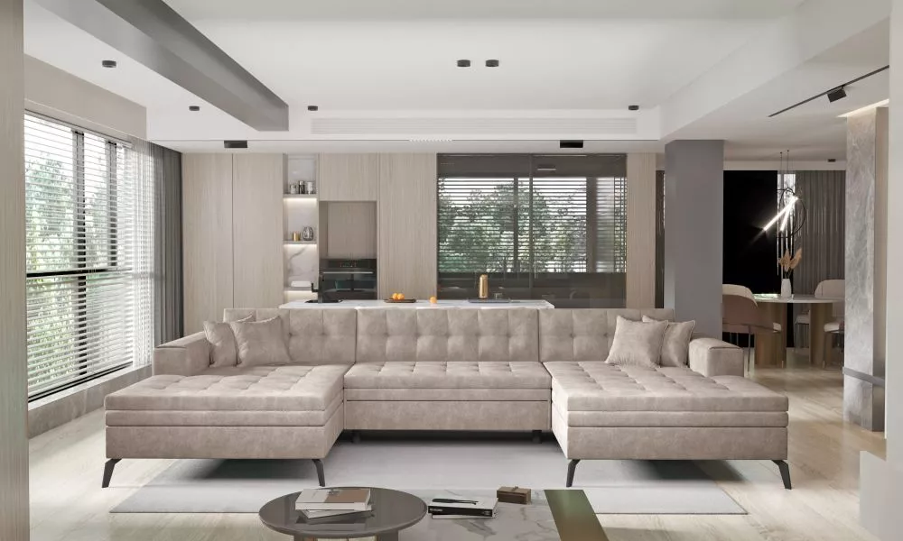 Dīvāns Vertizo Premium standard · Gaiši brūns · 170 × 350 × 93 cm