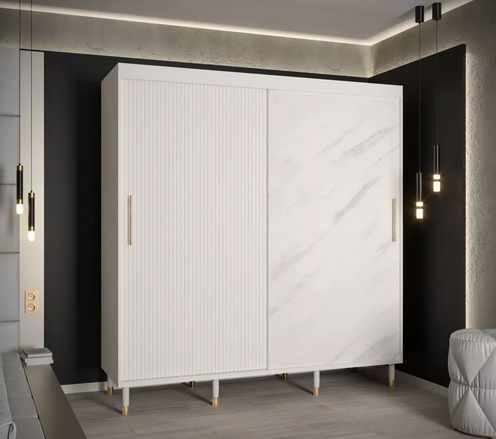 Skapis Calipso Slim Marmur · 200 × 62 × 208 cm