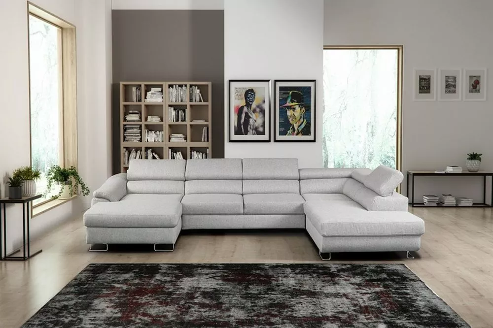 Dīvāns Lavos U Standard · Gaiši pelēks · 223 × 346 × 70 cm