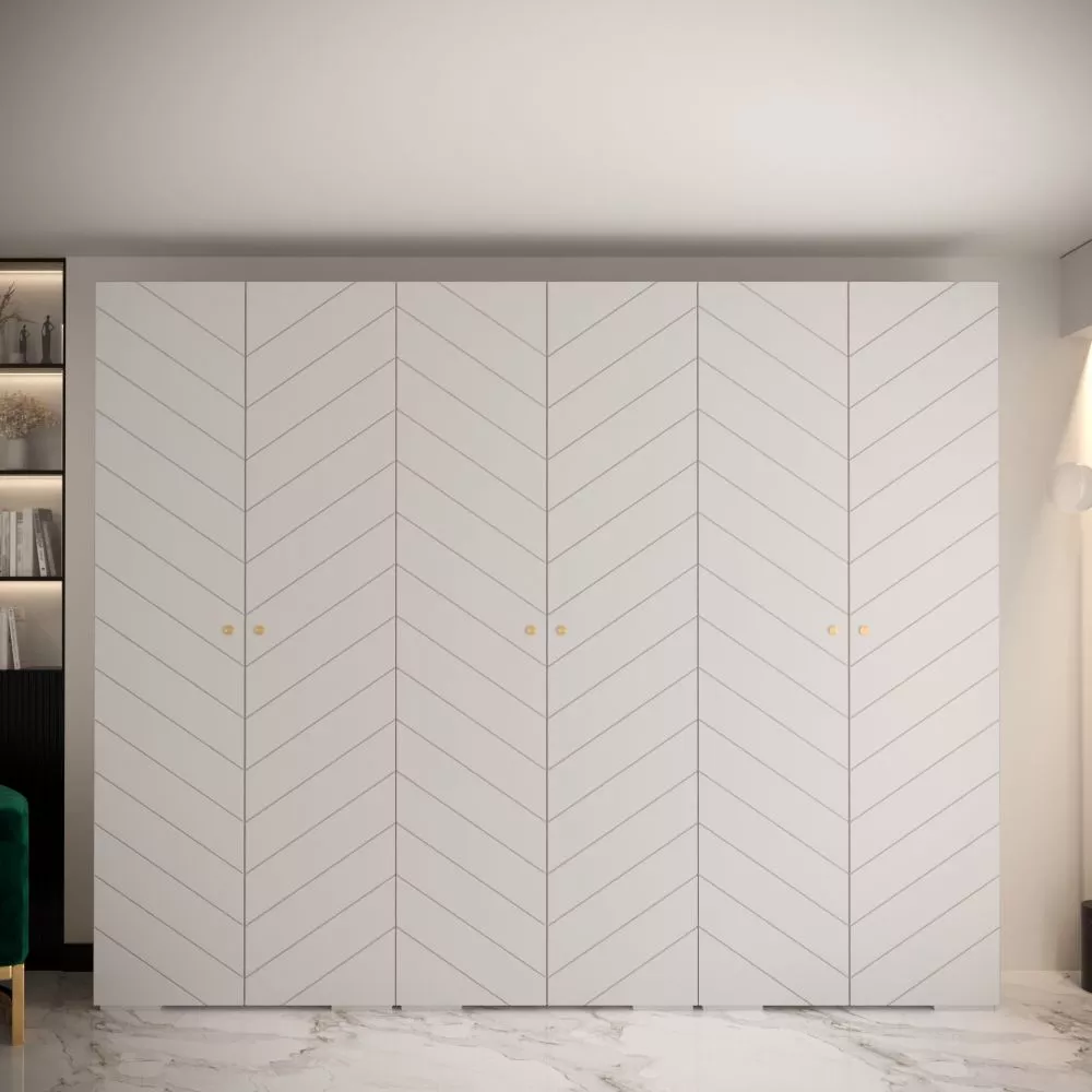 Skapis Manhattan Ryfel 4 · Balts · 300 × 47 × 236.7 cm