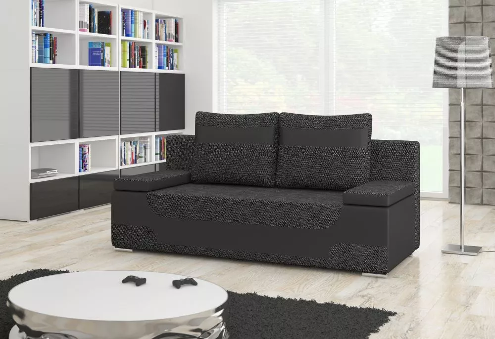 Dīvāns Area standard · Grafīts + melns · 92 × 200 × 90 cm