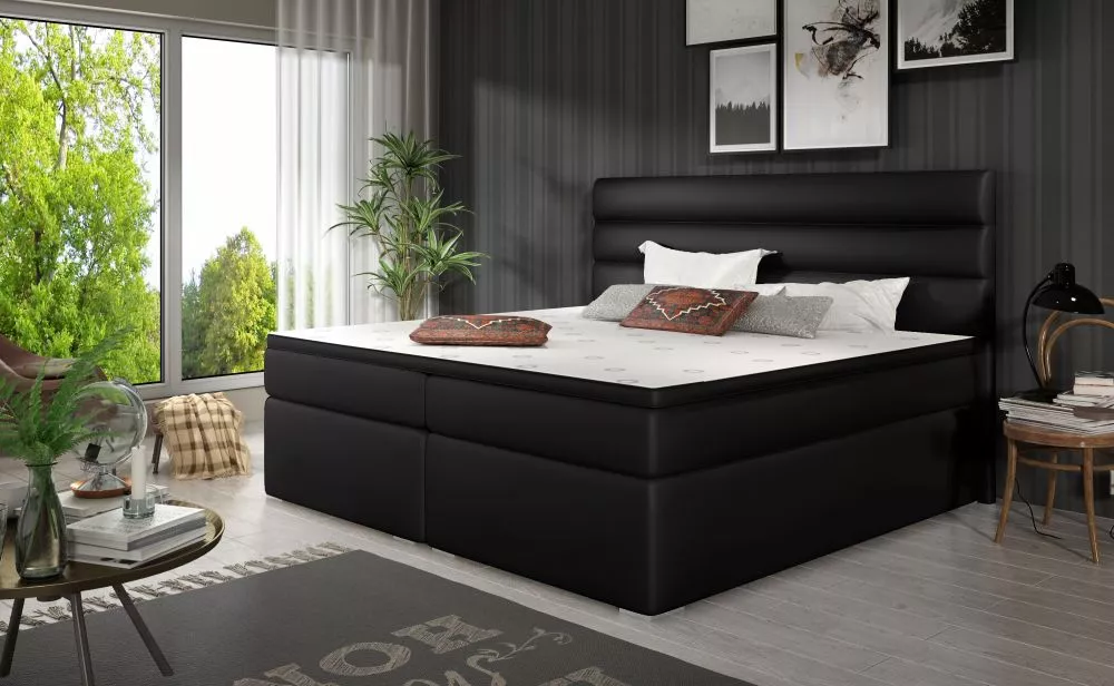 Gulta Softy Standard Guļamvietas platums: 180 cm, Guļamvietas garums: 200 cm, · Melns · 182 × 207 × 122 cm