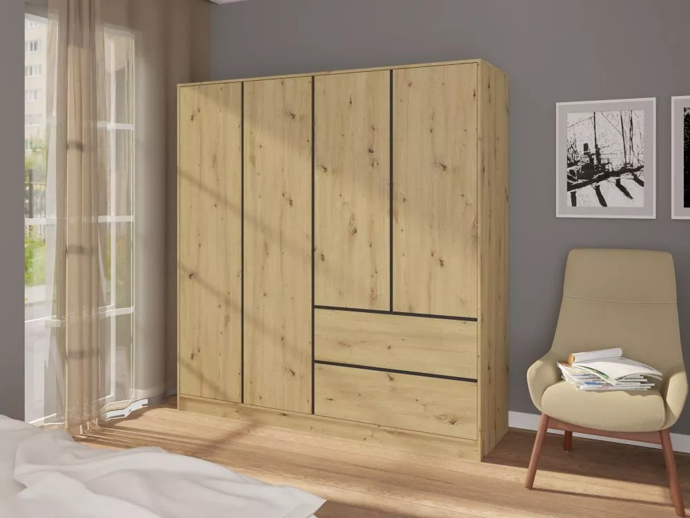 Skapis Basit SZ · Ozols artisan · 195 × 56.6 × 205.5 cm