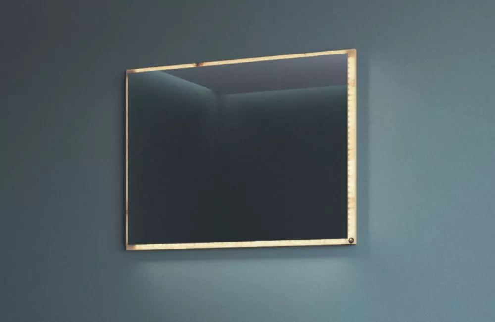 spogulis Aviola L-80 ar LED · Ozols artisan · 80 × 3.5 × 60 cm